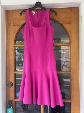 Michael Kors Collection Virgin Wool Spandex Tulip Dress In Peony Pink Size 4